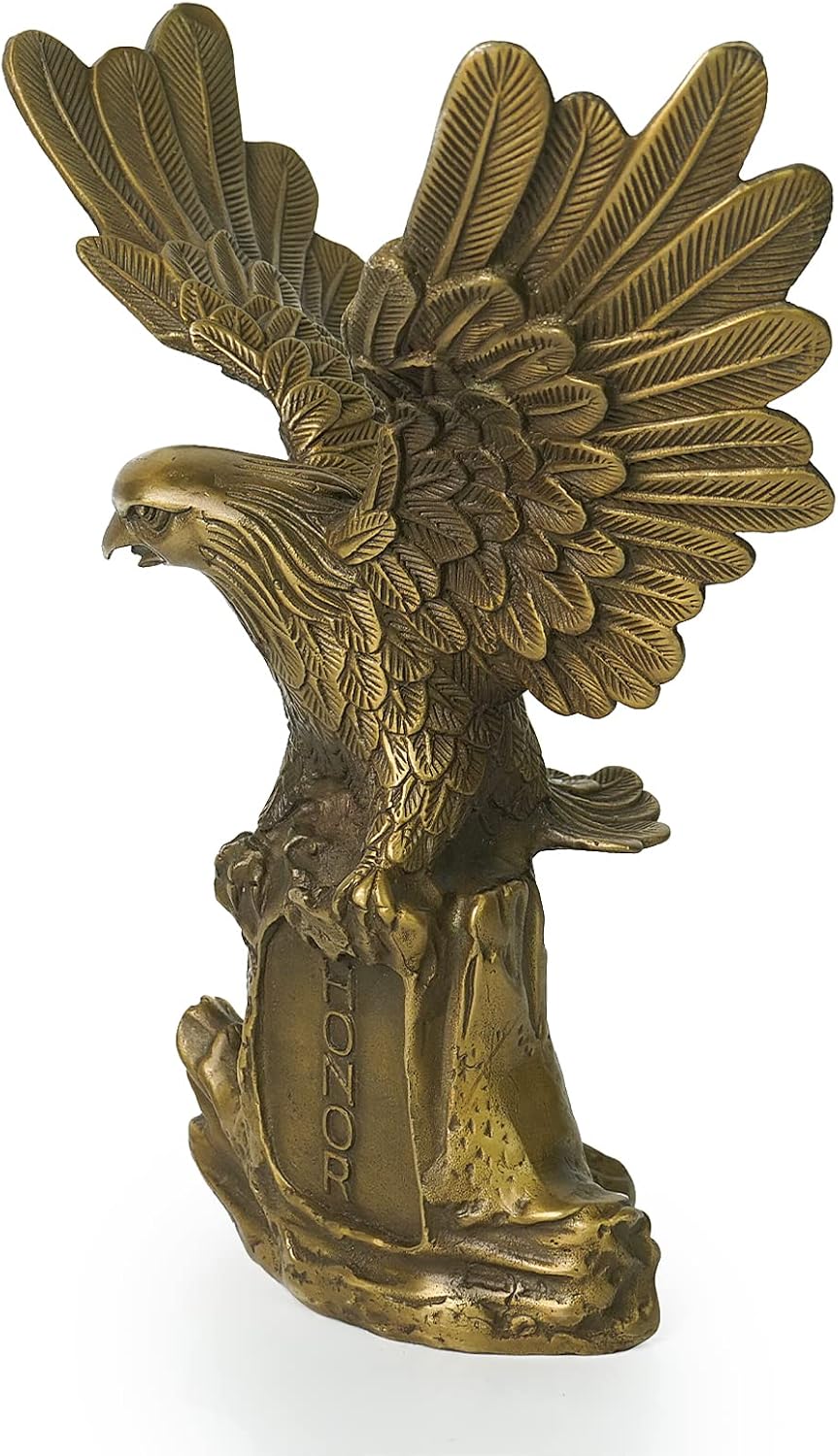 DreamsEden American Bald Eagle Statue, Small Bronze Metal Patriotic Eagle Figurine Home Decor, 9.75''H