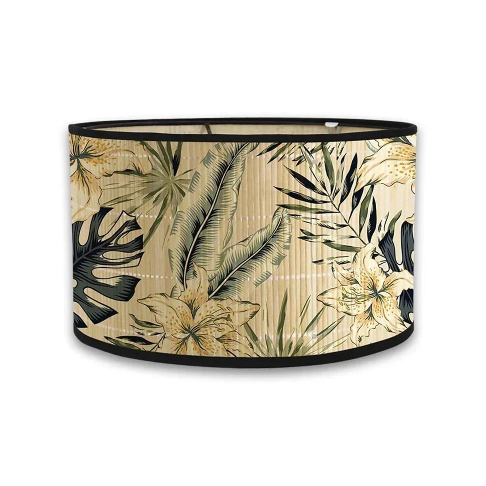 Luxemetals 9 E27 Lamp With Retro Bamboo Hand Printed Lampshade(9)