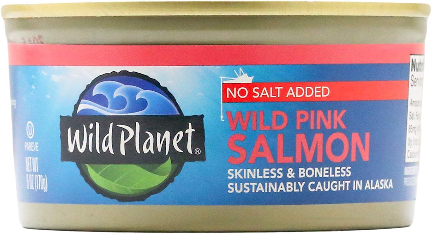 Wild Planet Wild Pink Salmon, Skinless & Boneless, No Salt Added, 3rd Party Mercury Tested, 6 Ounce