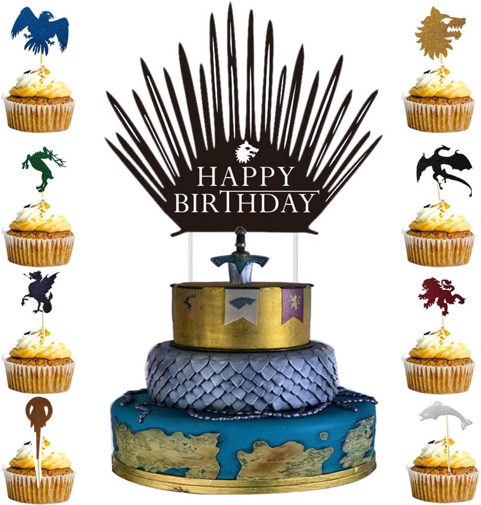 Parryoos Game of Thrones Cake Topper Cupcake Topper for Birthday Party Favors