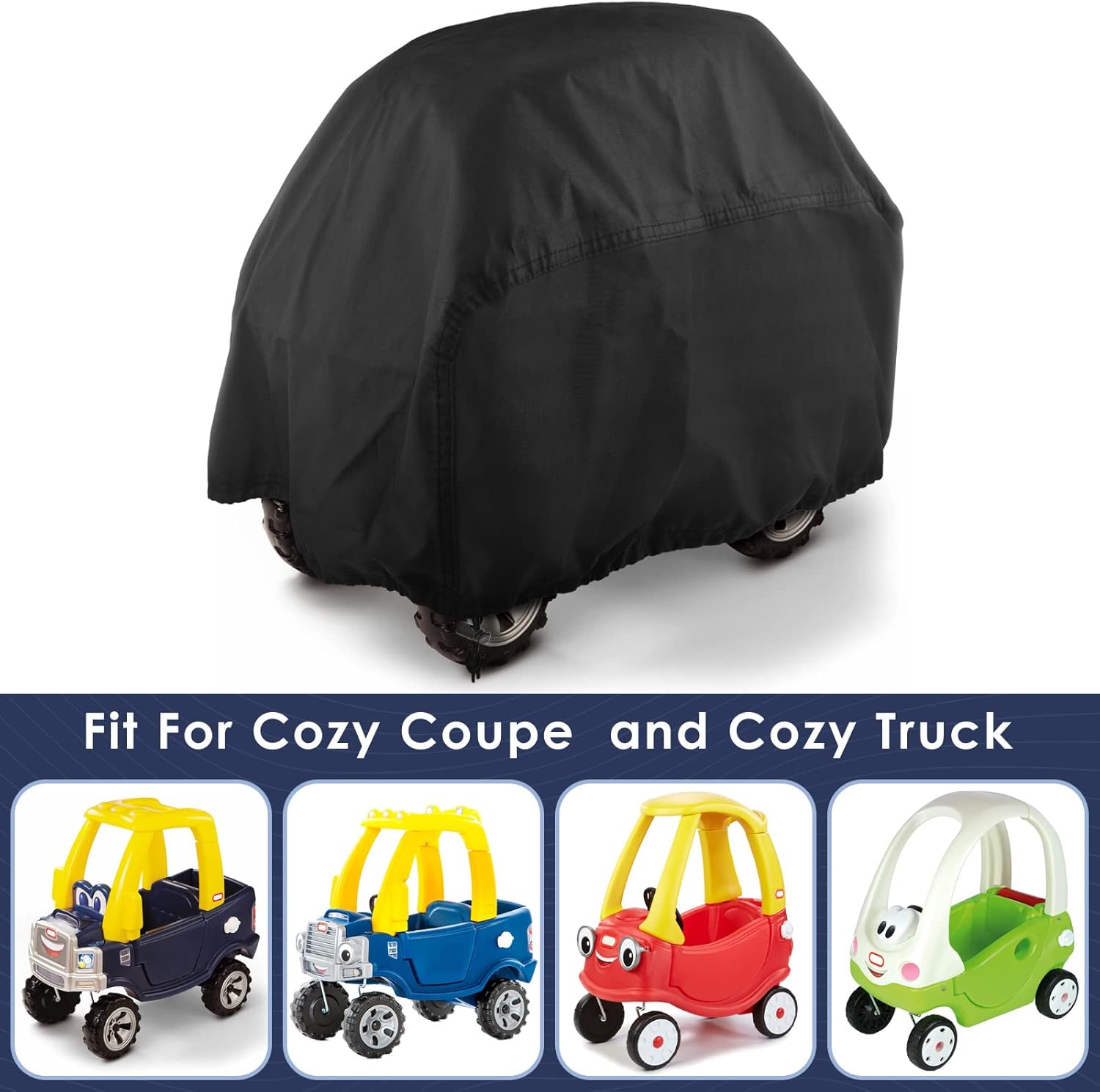 ERKOON Kids Ride On Car Cover Waterproof, Waterproof Cover for Cozy Coupe Cozy Truck Ride-On Car, for Outdoor Sunproof, Dust, Snow(Only Use for Cozy Coupe & Cozy Truck)-1 Pack (2)