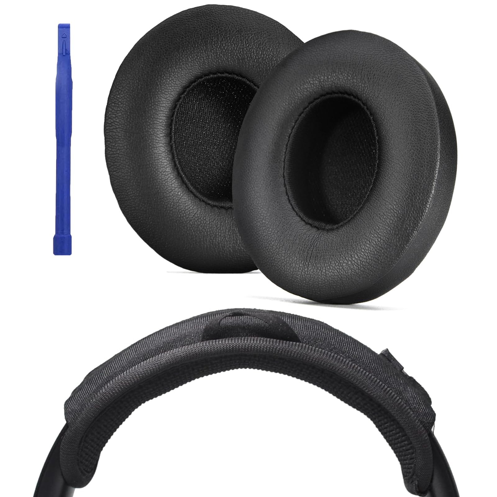 Solo 4 Replacement Ear Pads with Headband Cover, Protein Leather Earpad Replacement for Beats Solo 4 Wireless On-Ear Headphones, Solo4 Earpads with
