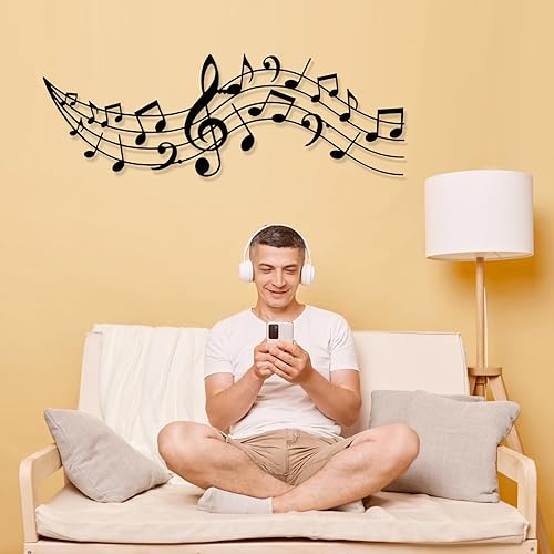 Miniatura 5 de Arte de pared con música metálica, notas musicales de metal, decoración de pared de metal, arte de pared musical, decoración de pared de notas