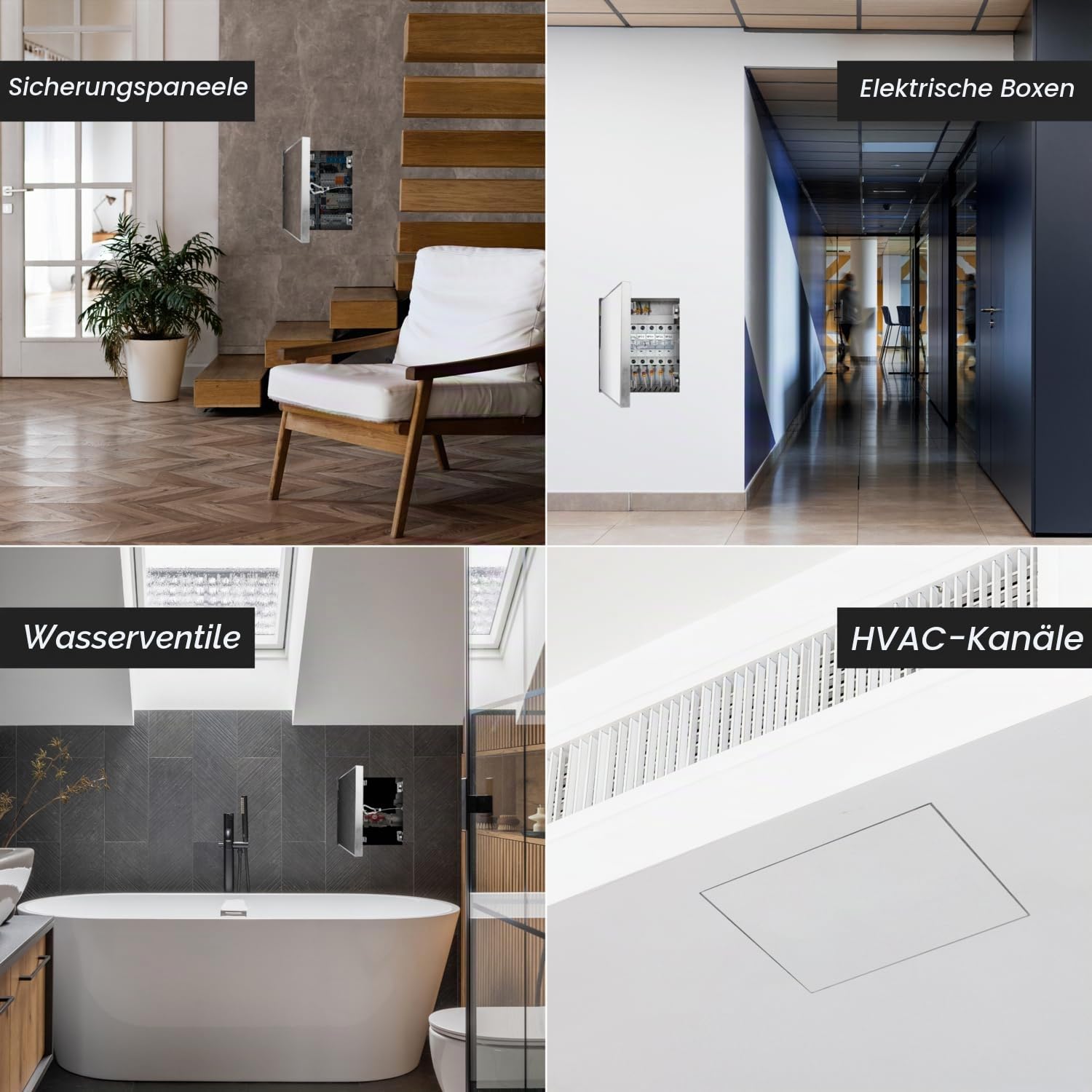 Repa Market Revisionsklappe Trockenbau 40x40 cm – Aluminium Revisionsklappe Trockenbau für Wand & Decke – Befliesbare Wartungsklappe mit Push-Click – Zugangsklappe für Sanitär, Installation & HLK