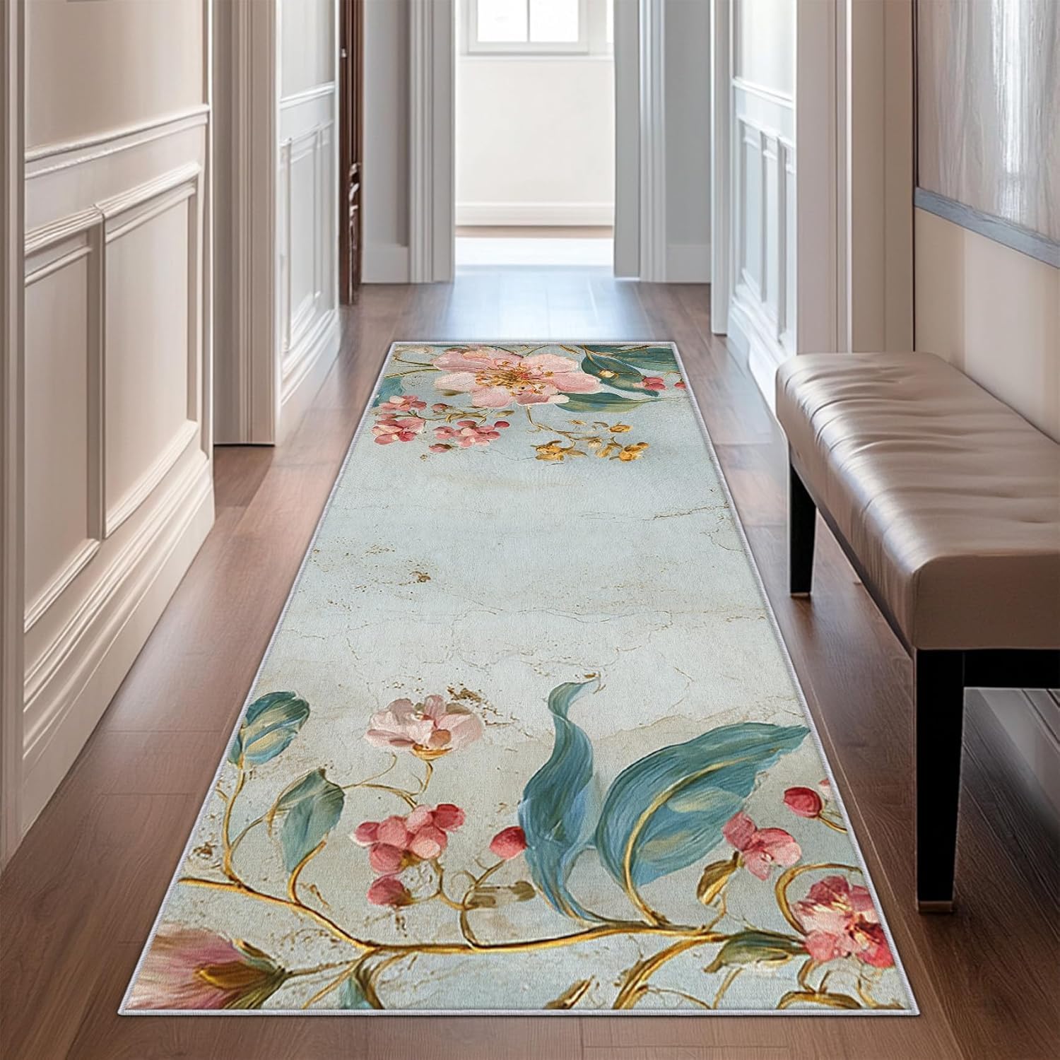 Tapis d'intérieur lavable antidérapant 180x270 grand tapis de couloir doux