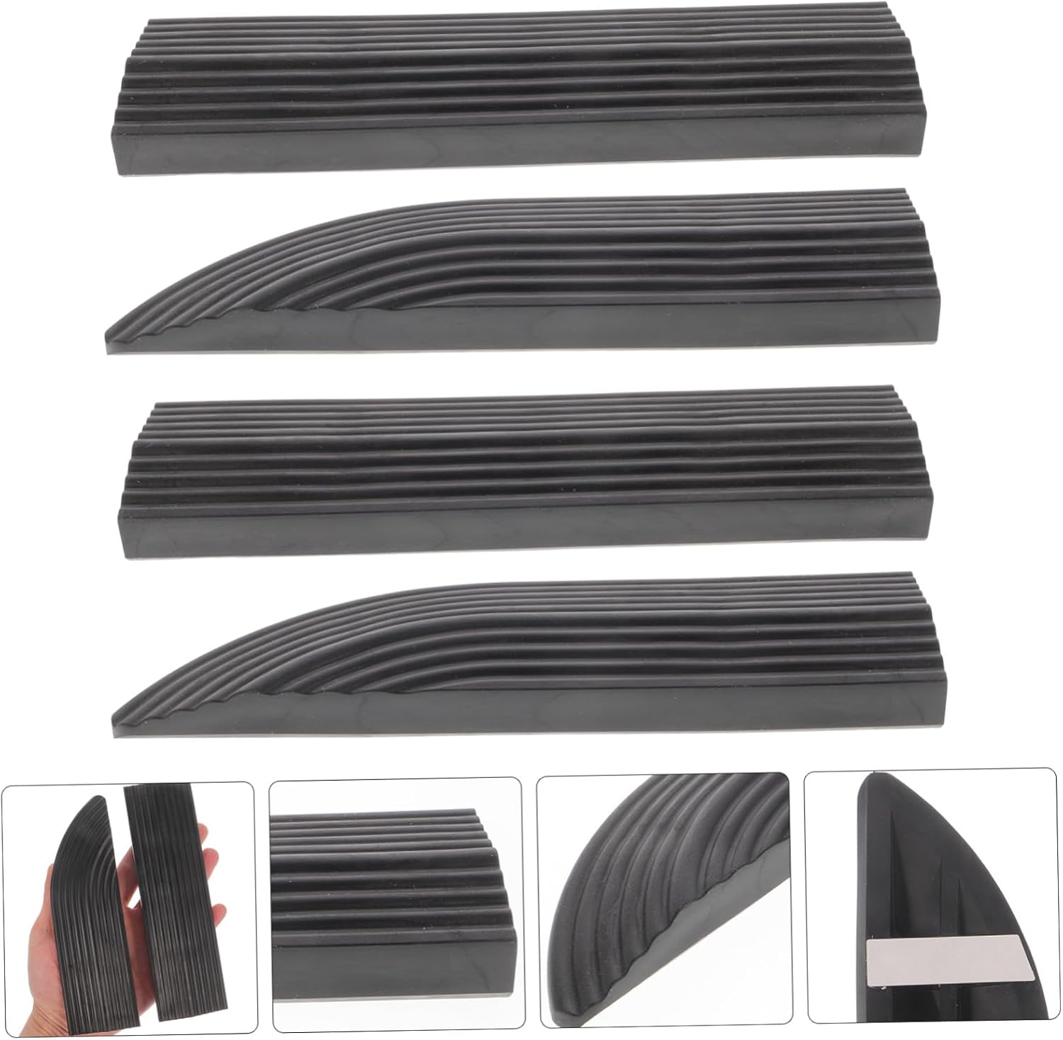 4pcs Portable Sweeping Robot Ramp Durable Anti-Slip Rubber Slope Mat for Home Use for Toy Cars and Wheelchairs Set for Easy Step Transition