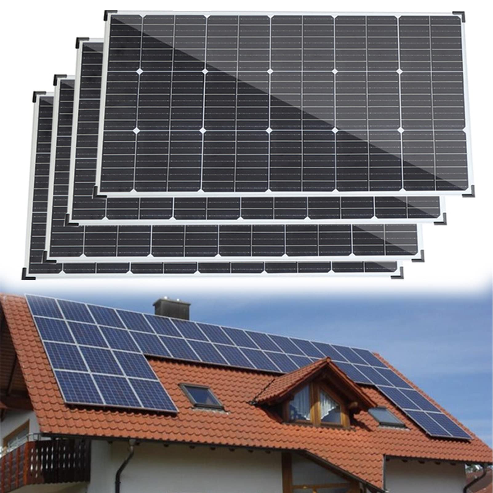 Elastyczny zestaw paneli słonecznych 800 W 18 V, monokrystaliczny moduł fotowoltaiczny 18 V 40 A, kontroler solarny do ładowania akumulatora 12 V, cztery sztuki