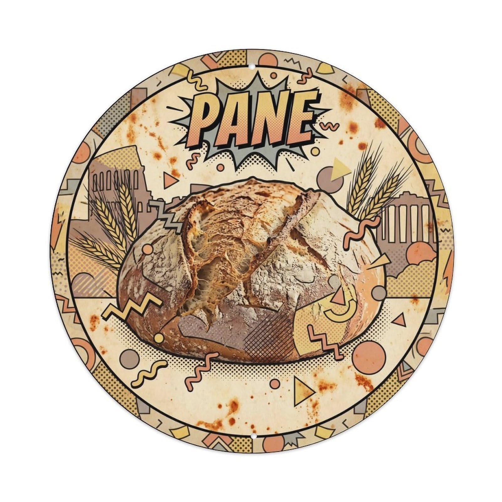 Village Bakery Artisan Bread Italian Travel Memphis Pop Metal Tin Sign