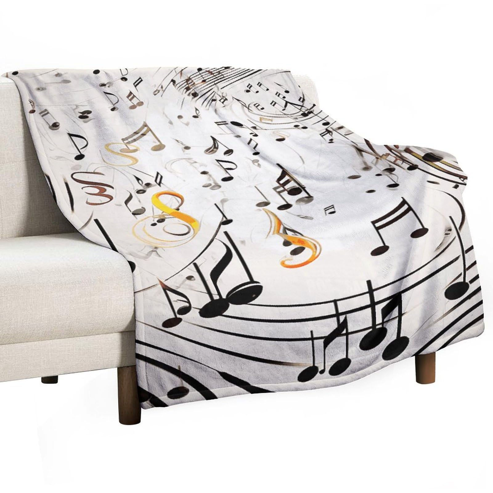 Couverture polaire musique 76x127 cm en flanelle douce pour lit et canapé