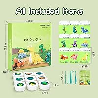 Vista 9 de Air Dry Clay Kit, Modeling Clay for Kids, 9 Dinosaur Model Magic Clay with Sculpting Tools and Tutorials, Ultre Light Soft Clay Kit, Arts Craft Toy