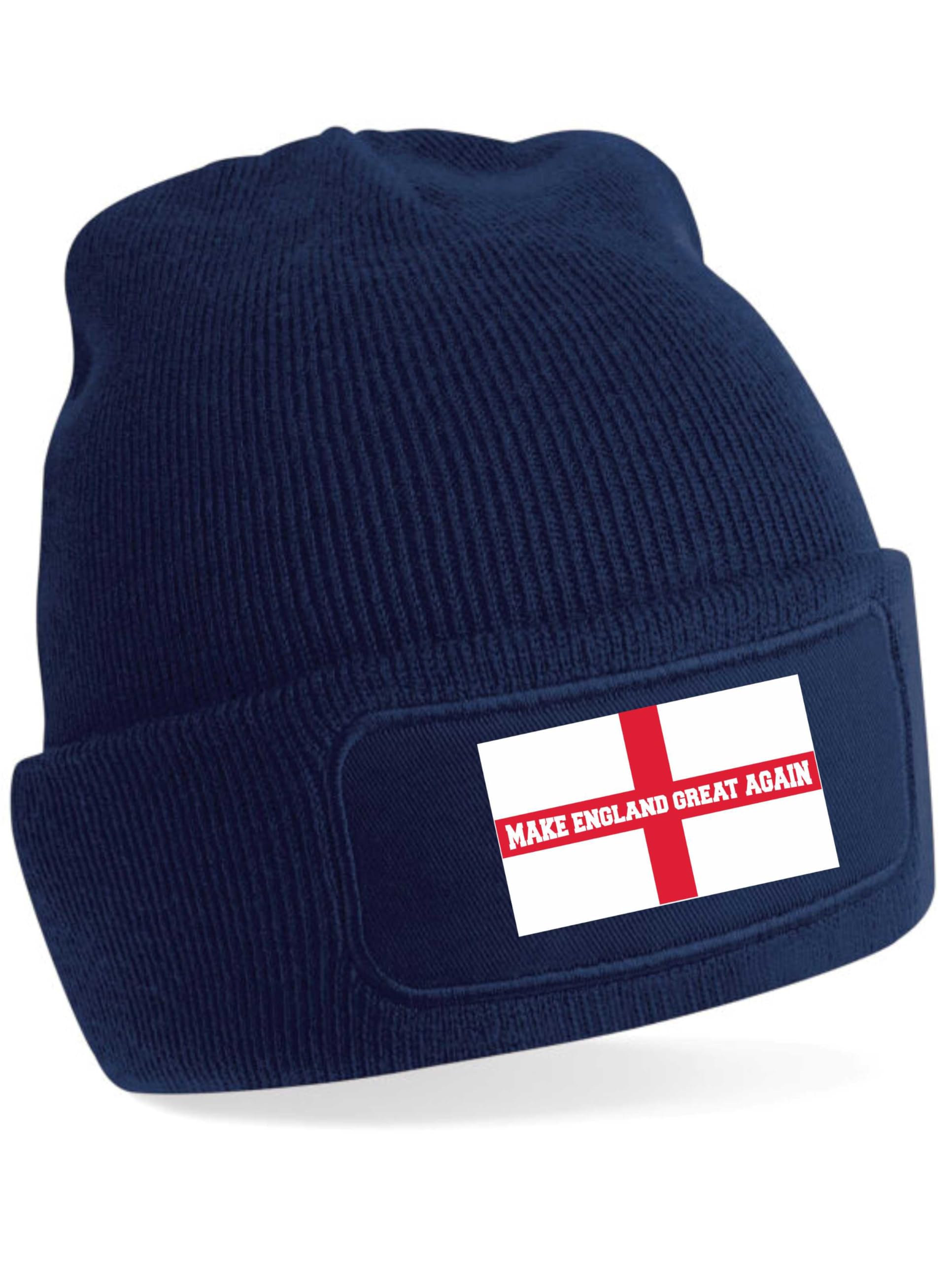 Print4U Make England Great Again Beanie Hat English Pride St George Cross Blue