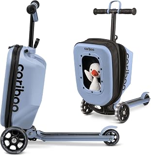 Cariboo Roller Kinder Scooter mit Koffer Mit 3 Rädern Ab 2 Jahren 2in1 Dreirad Klappbar Höhenverstellbar Bis 50 kg Handgepäck iTravel