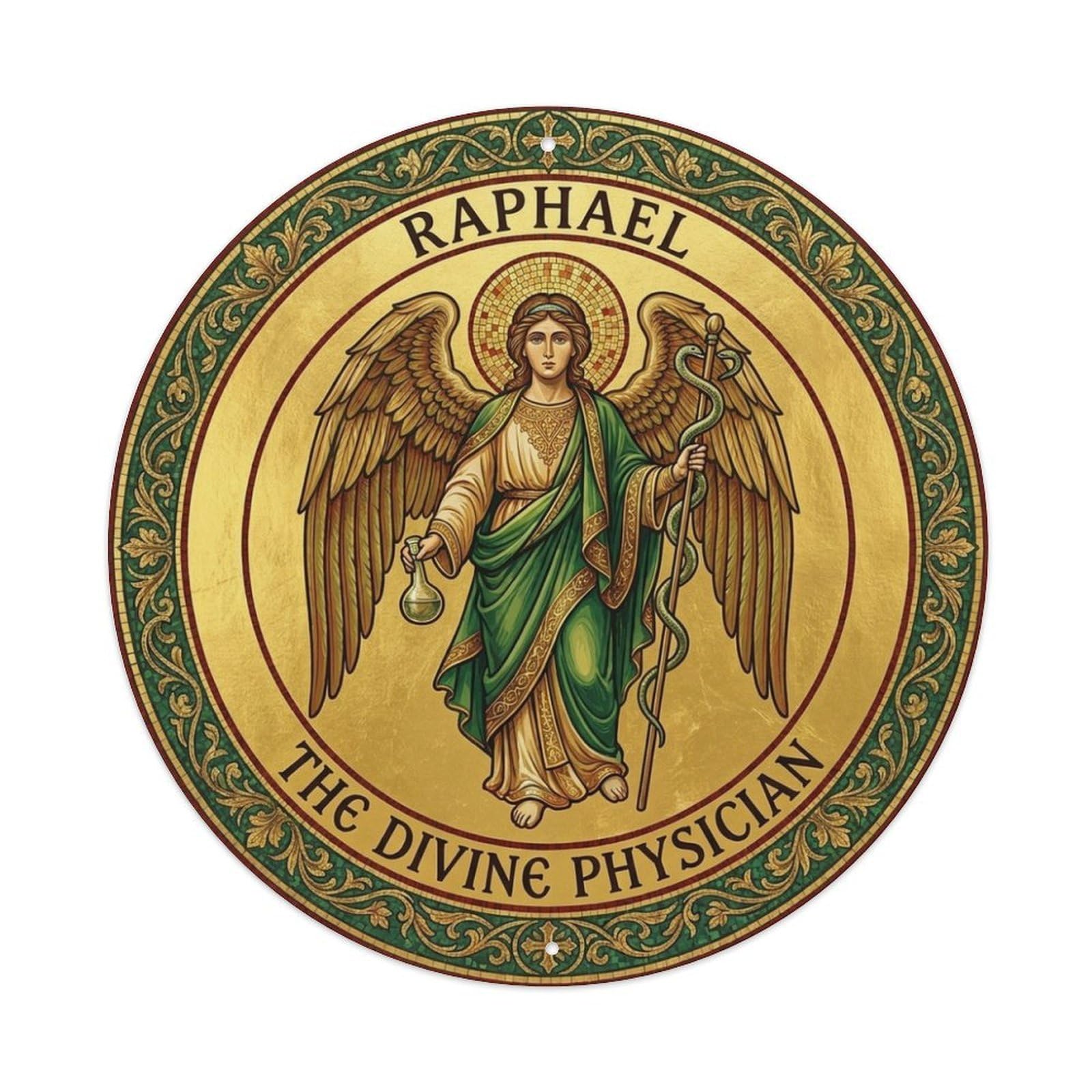 The Divine Physician Healing Archangel Raphael Metal Tin Sign