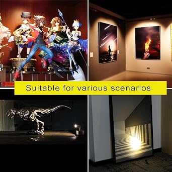 Dimmable LED Mini Spotlight Jewelry Showcase Indoor Display Lights Black Shell Surface Mount Under Cabinet Lights Kit 6 Pack with Remote White Light [Energy Class G]
