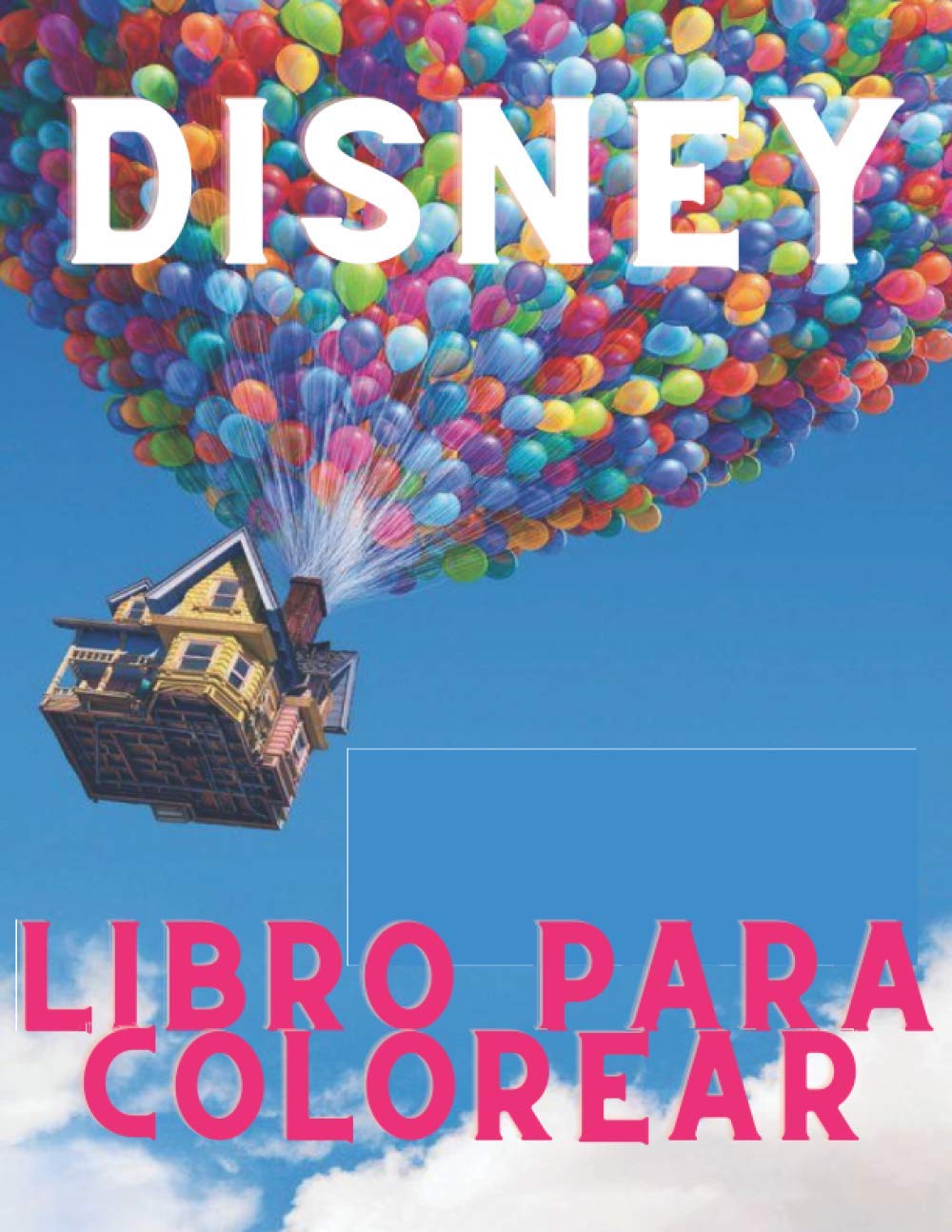 Portada de un libro físico para colorear de Disney, mostrando un collage de personajes modernos como Moana, Elsa, Anna, y otros.