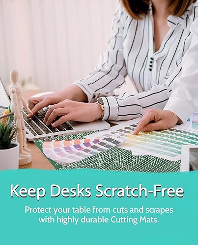 Vista 14 de G+ Alfombrilla de corte reversible autorreparable – A3 de 12 x 18 pulgadas para tela; tabla de cortar de doble cara para coser, manualidades, Rosa