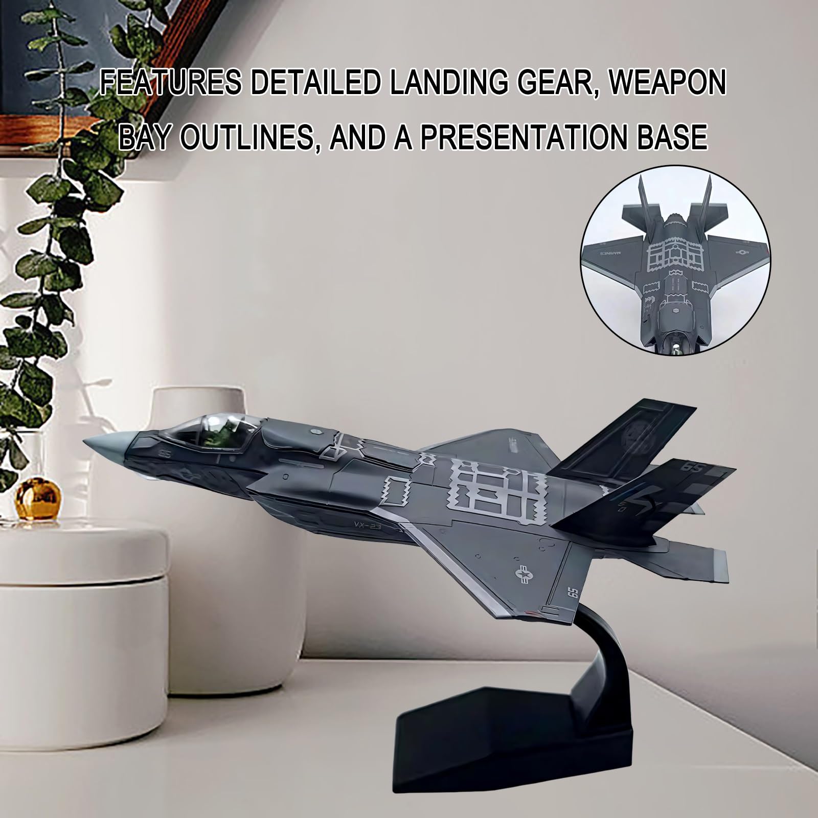 1:72 F-35B Modello visualizzazione statica caccia decollo verticale in metallo pressofuso preassemblato con supporto, dettaglio elevato for collezionisti appassionati aviazione Regalo