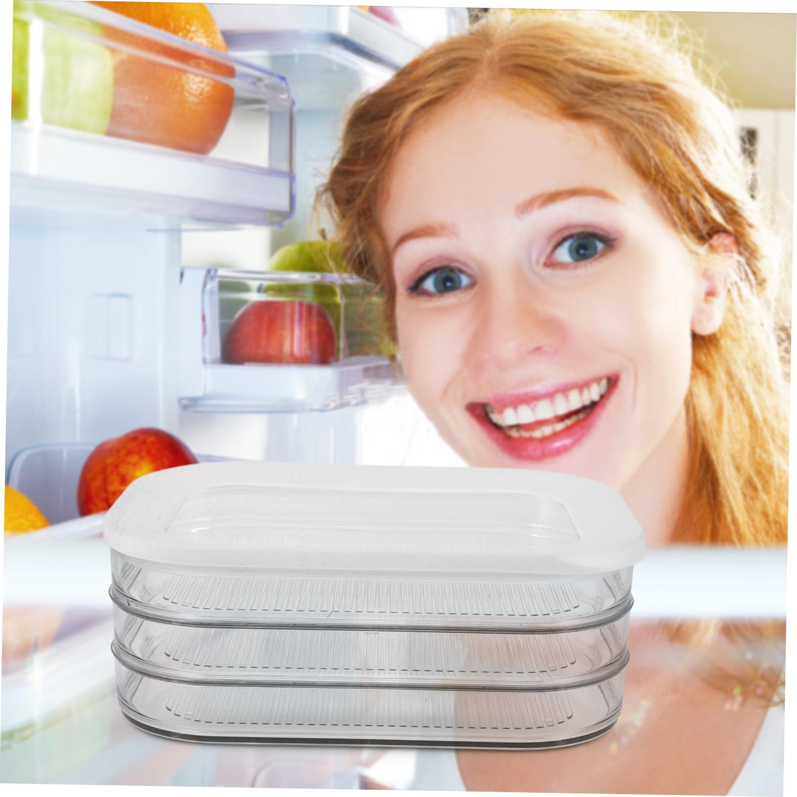 Caja Organizadora de Alimentos Tapa Transparente de Acrílico Resistente a Deformaciones y Larga Duración para Tocino Adecuado para Conservar en Refrigerador