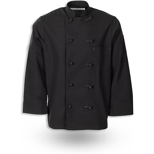 Knot Button Chef Coat Long Sleeve 100% Spun Polyester C330