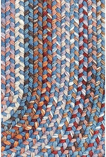 Miniatura 10 de Tapete reversible de lana, texturizado, grueso, trenzado. , Lana, Azul (Blue Dragon)