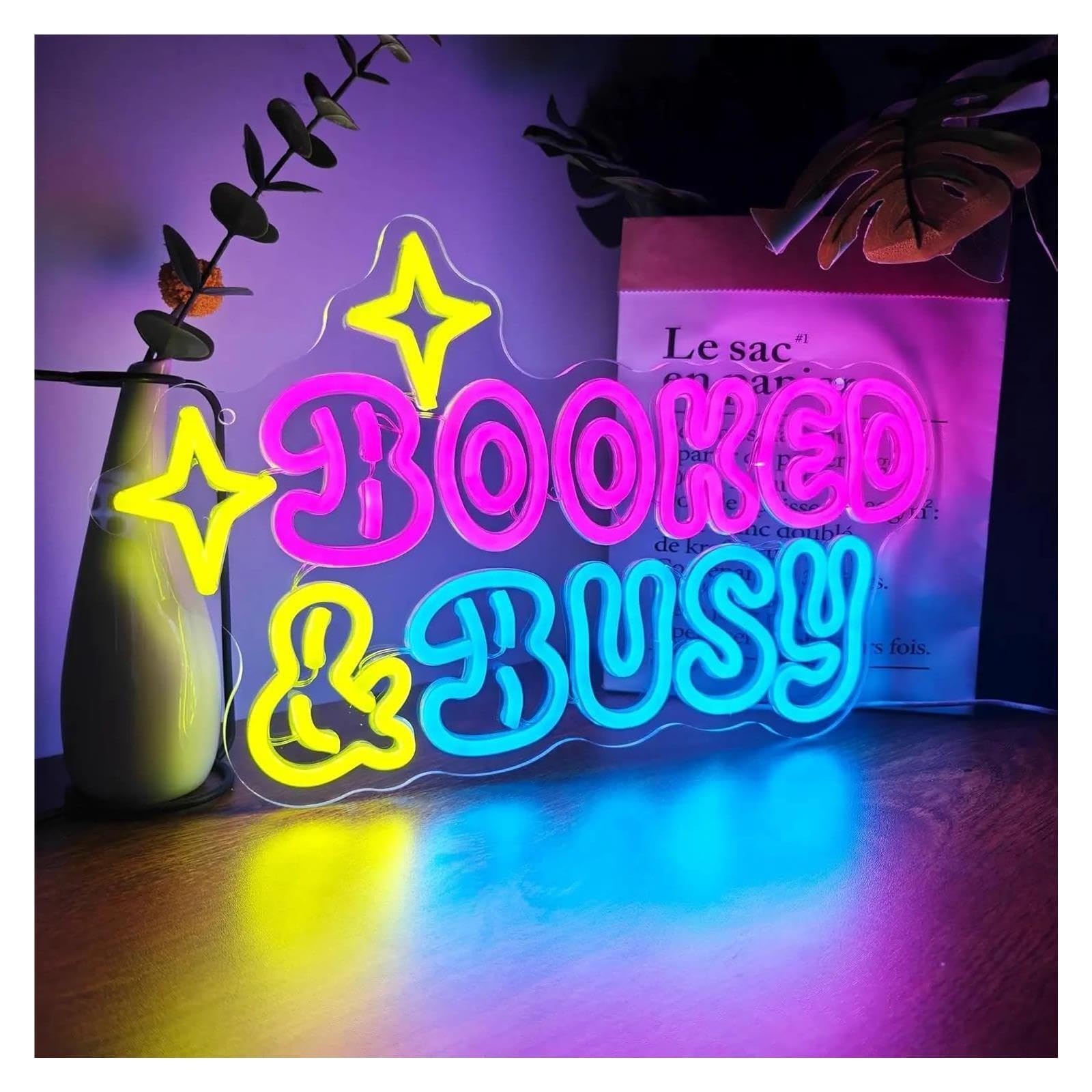 AtmosphäreHeimdekoration Leuchtreklame Booked & Busy