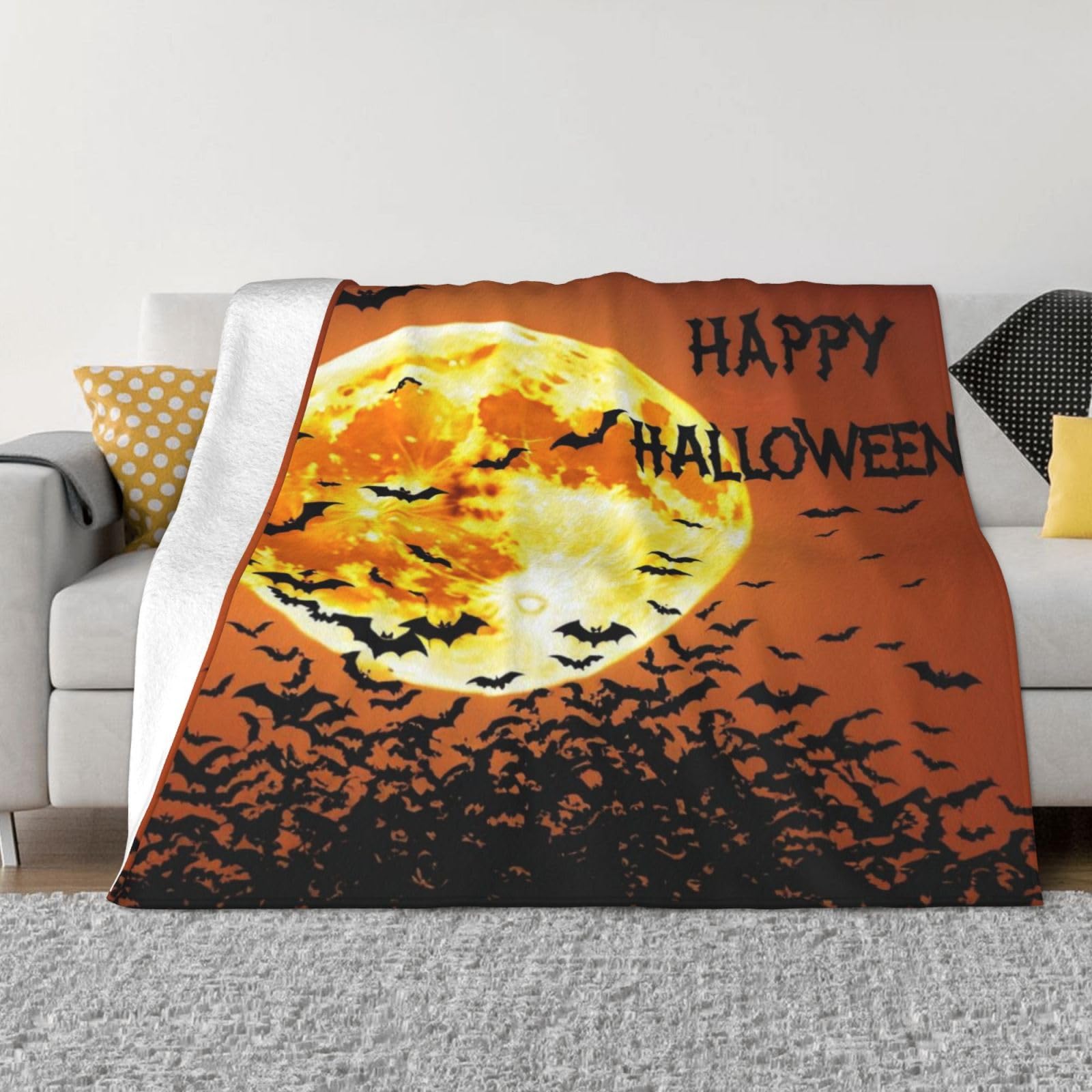 Plaid d'Halloween chauve-souris pour voyage, décoration de lit et nuits sur le canapé