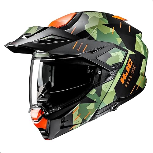 HJC i80 Roki - Casco modular de motocicleta con escudo HJ-44 con bloqueo de pasador, aprobado por DOT (MC47SF, XXL)