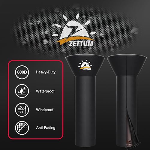 Miniatura 3 de Zettum Patio Heater Covers - 600D Outdoor Heater Cover with Zipper Waterproof Heavy Duty, Propane Heat Cover for East Oak, Hampton Bay, Fire Sense