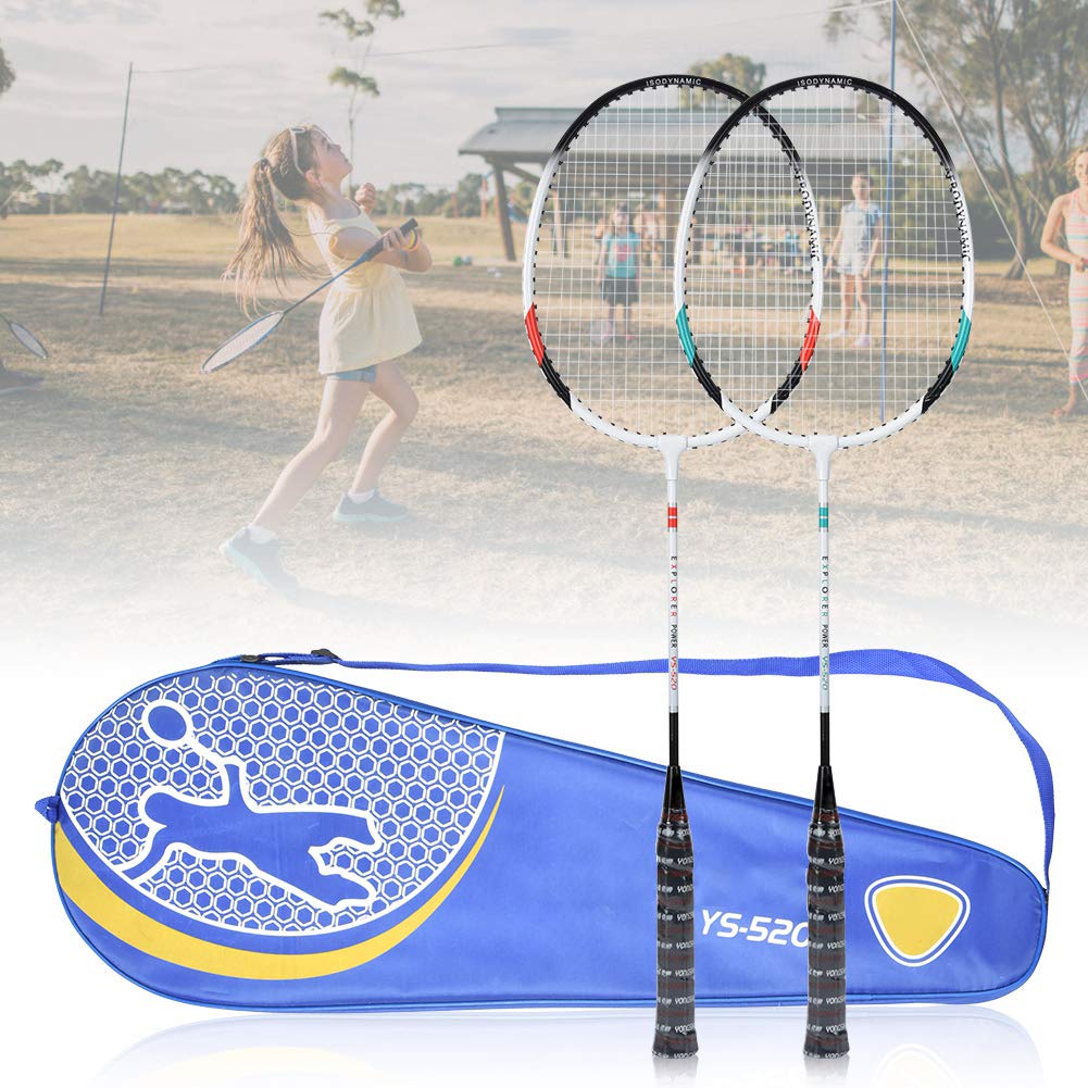 Raqueta de bádminton de 2 Piezas, Raqueta de bádminton Doble de Nailon de aleación de Aluminio, Raqueta de bádminton de competición, Herramienta Deportiva al Aire Libre
