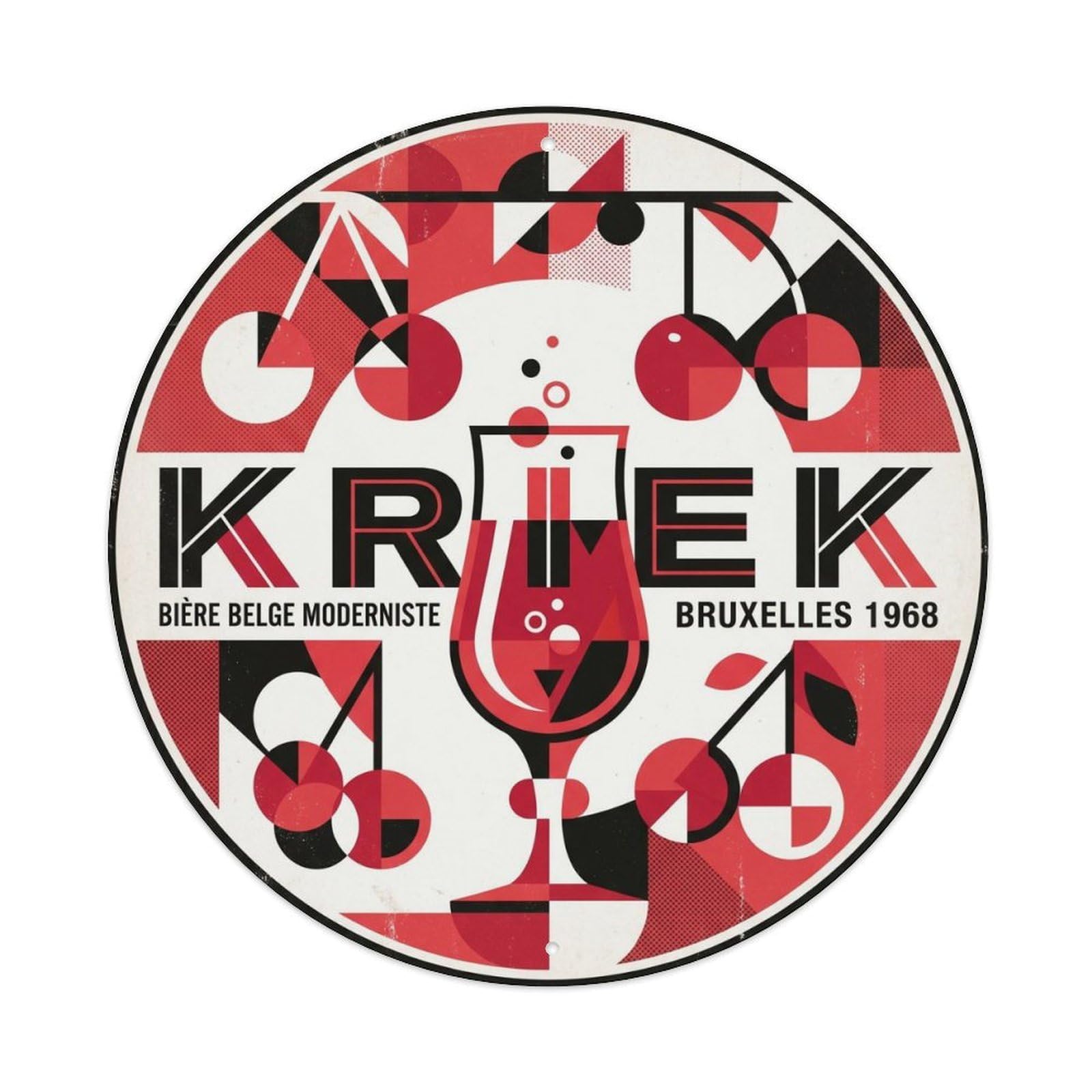 Retro Kriek Cherry Lambic Barrel Brew Belgian Fruit Metal Tin Sign