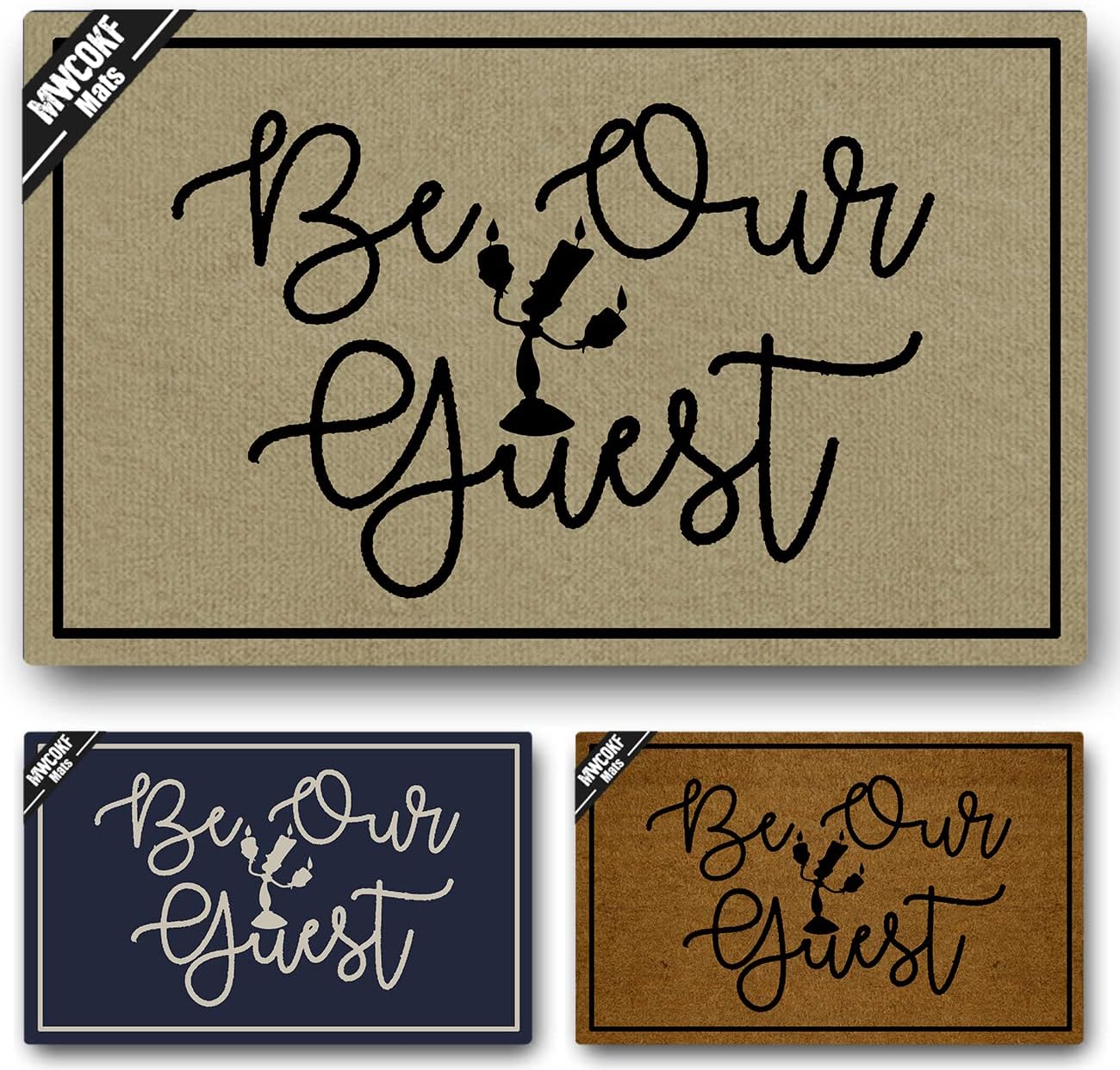 Funny Door Mat Non-Slip Back Rubber Entry Way Doormat Outside | Be Our Guest | Standard Outdoor Welcome Mat | Patio Home Office Indoor | Non-Woven Fabric 18 Inch x 30 Inch
