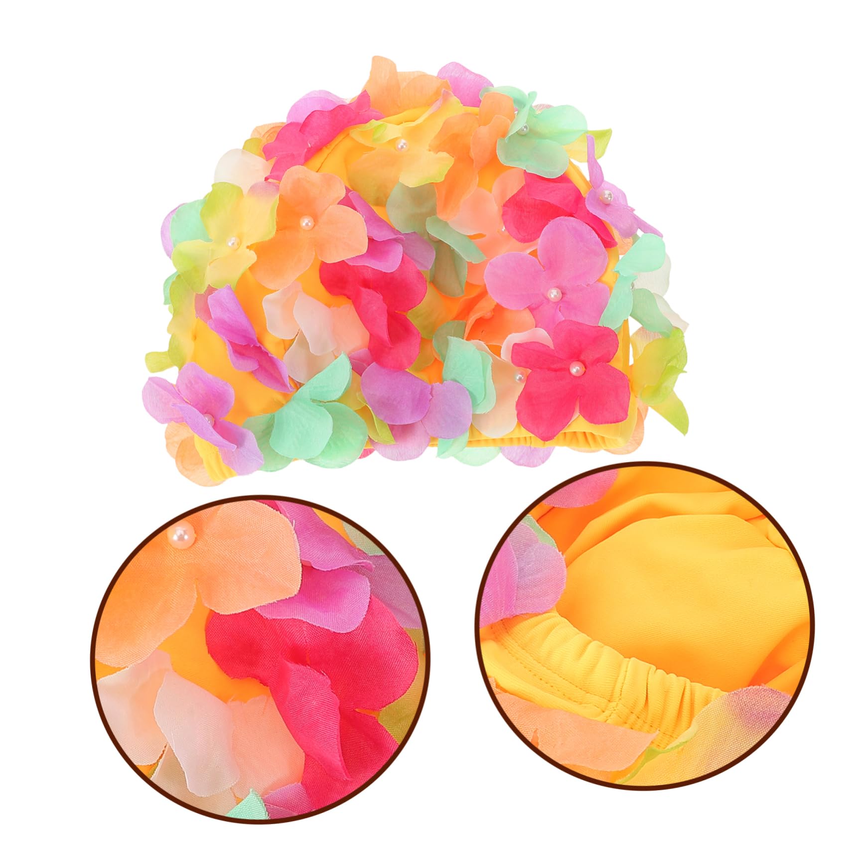 ibasenice Chapeau de Natation Piscine Femme Cheveux Chapeau de Bain Mesdames baignade Tissu Bonnet de Bain Fleur Bonnet de Bain avec Fleurs Chapeaux de Bain Bonnets de Bain Nylon
