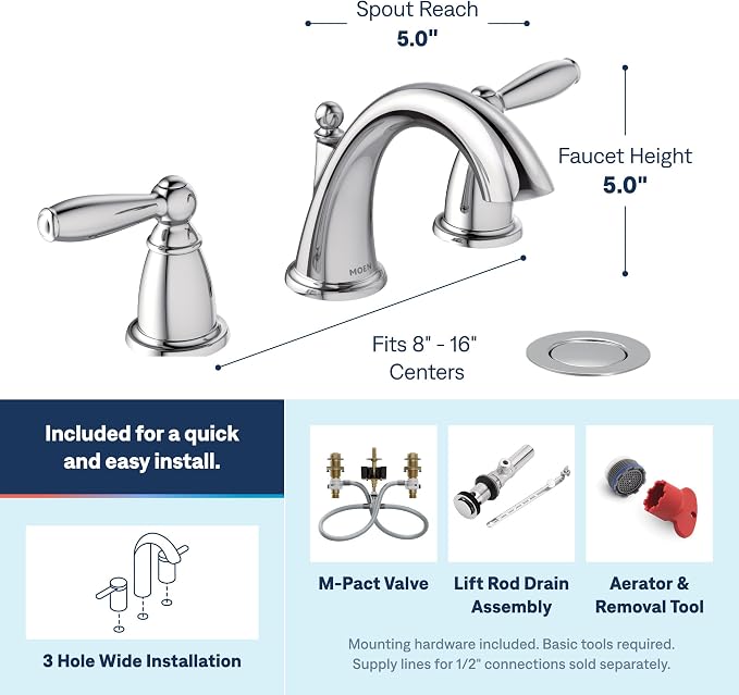Grifería de baño 3 Huecos Cromo Pulido miniatura 3