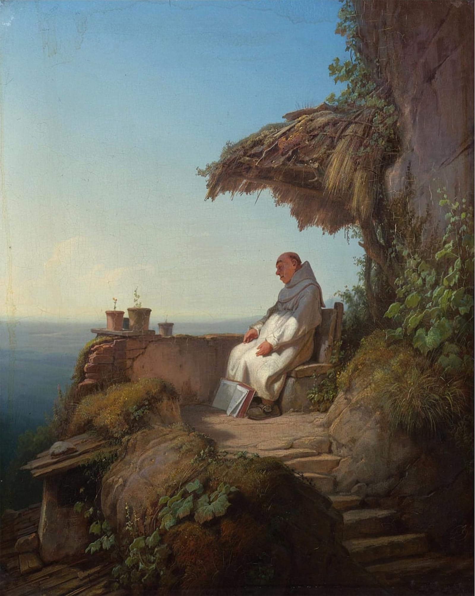 ARTXLXXBN Famous Art Print Poster Vintage Wall Art The eingeschlafene herwith by Carl Spitzweg Canvas Art Poster for Home Decor 60x90cm