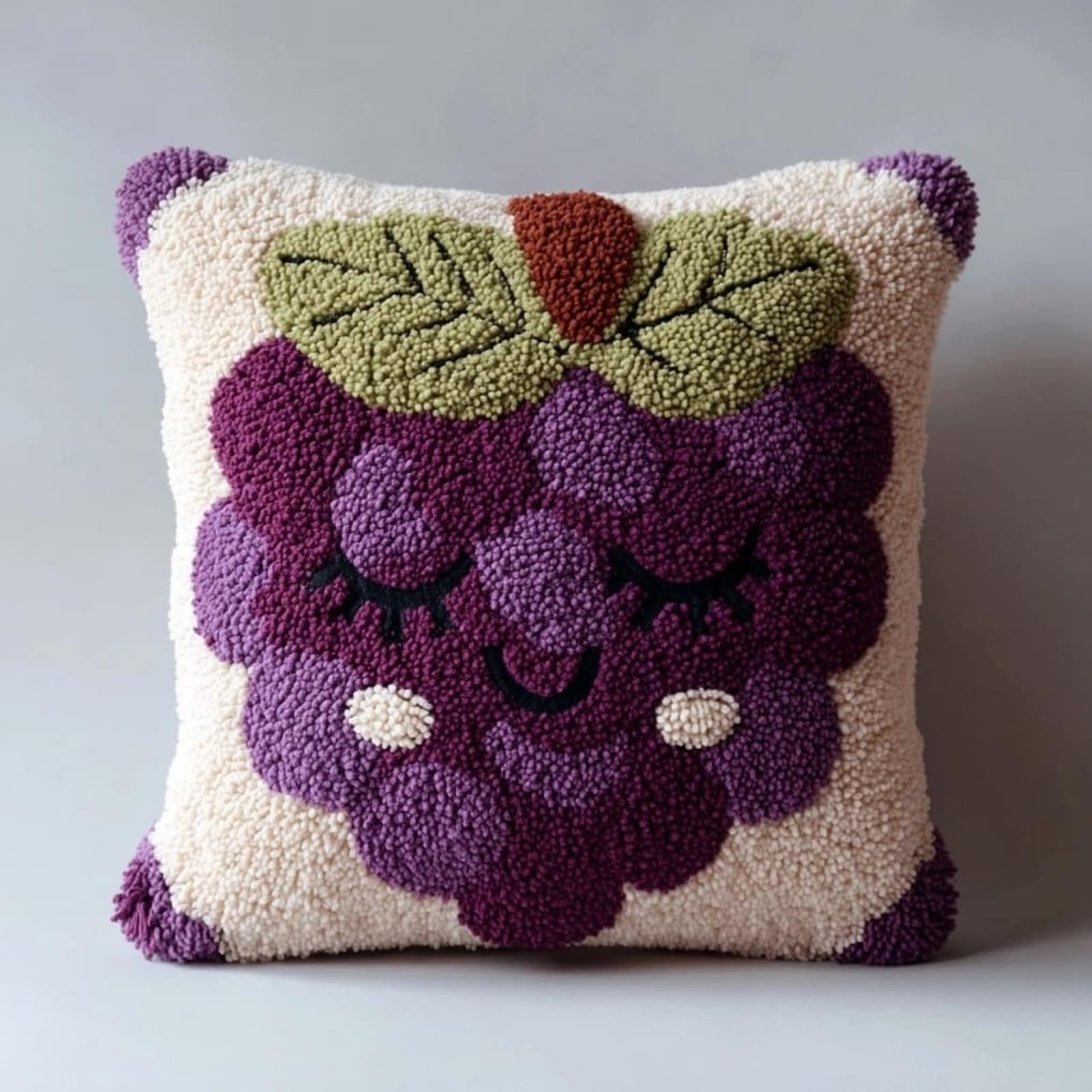 AxiangziK Latch Hook Pillow Kits for Beginners,Cartoon Grape