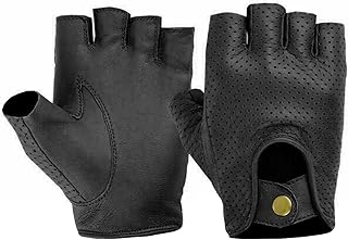 Swift Wears Driving Leather Half Finger Fingerless Gloves Biker Cycling Wheelchair Motorcycle Gym Gloves