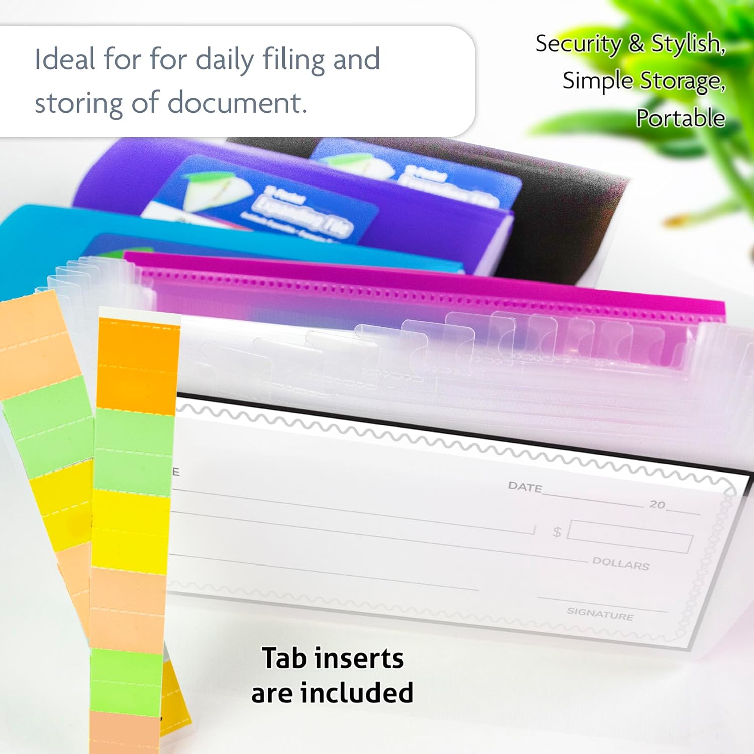 BAZIC Products Expanding File Folder 13 Pockets, Coupon Size Plastic File Folders w/Color Tabs Pocket, Home Office Supplies, Check Bills Receipts Organizer, 72-Packs