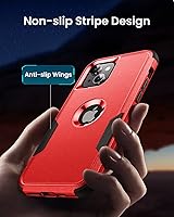 Vista 5 de Funda para iPhone 13, para iPhone 14, protección contra caídas de grado militar de 10 pies con protector de pantalla funda 3 en 1 antideslizante