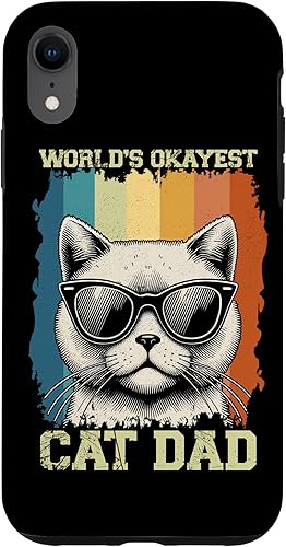 World's Okayest Cat Dad Cat Lover Animal Father's Day Parent Case for iPhone XR