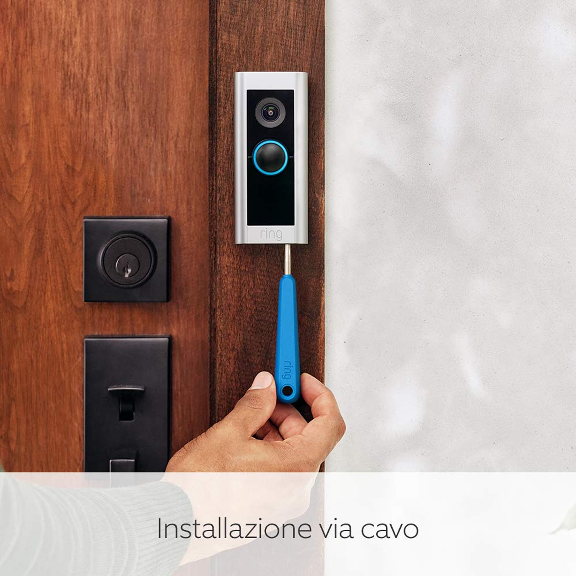Ring Videocitofono Pro cablato (Wired Video Doorbell Pro) + Chime (3ª gen.) | campanello con telecamera, video HD 1536p, video a figura intera, con cablaggio | Prova gratuita di 30 giorni di Ring Home
