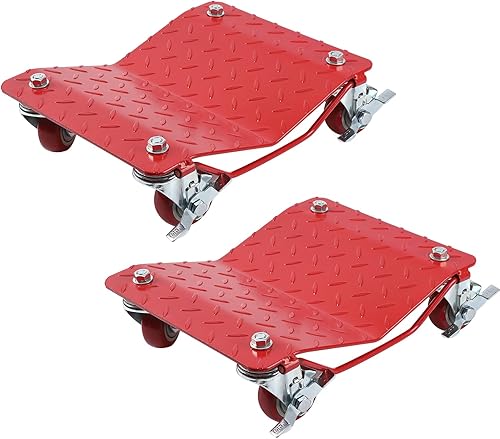 DEXSO Juego de 2 ruedas de 2 neumáticos, de acero al carbono, resistente, con placa antideslizante y rueda giratoria de 360 grados, 16 x 13