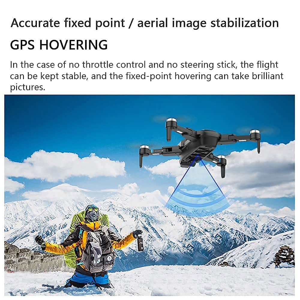 Quadcopter with Brushless Motor Foldable GPS Drone with 8K UHD Camera for Adults Auto Return Home Follow Me 25 Minutes Flight Time Long Control Range (4K HD dual camera)