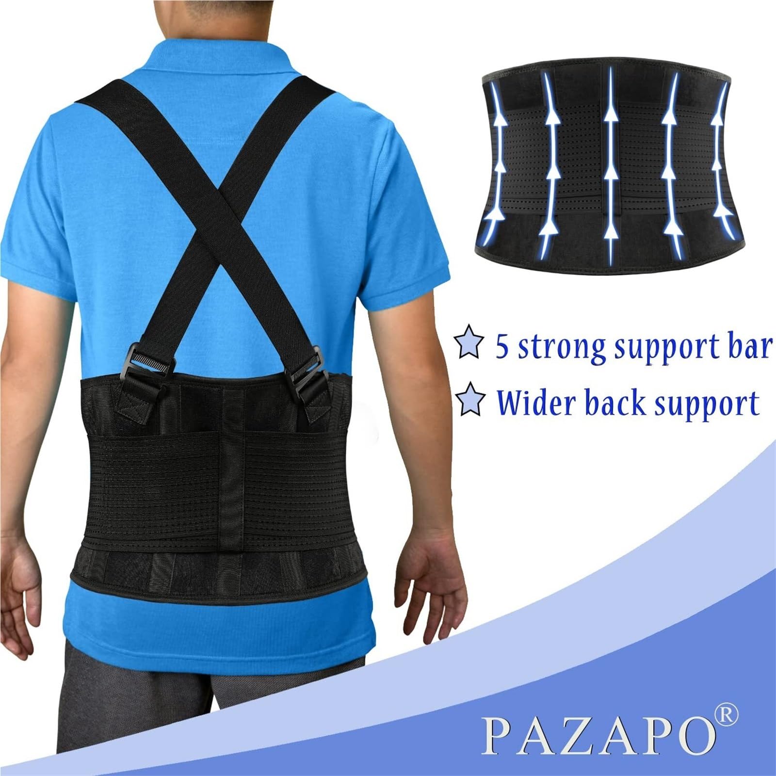 Faja Lumbar Cinturón De Soporte For La Espalda For Hombres Y Mujeres con Cinturón De Soporte For La Espalda Extraíble Y Ajustable Cinturón Apoyo Lumbar(XL)