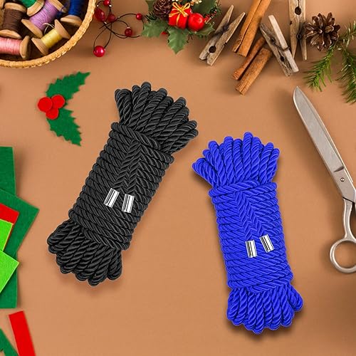 Miniatura 6 de Paquete de 2 cuerdas de seda suave, agradable a la piel, cuerda trenzada de nailon trenzado, cuerda de hilo de hilo agradable a la piel y 32