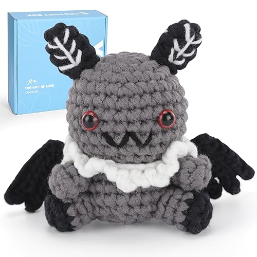 CrochetBox Crochet Kit for Beginners Adults - Starters Crochet Kit, Beginners Crocheting Kitting for Adults Teen, Craft Gifts with Crochets Yarns, Hook, Step-by-Step Video, Instruction - Red-Eyed Creature
