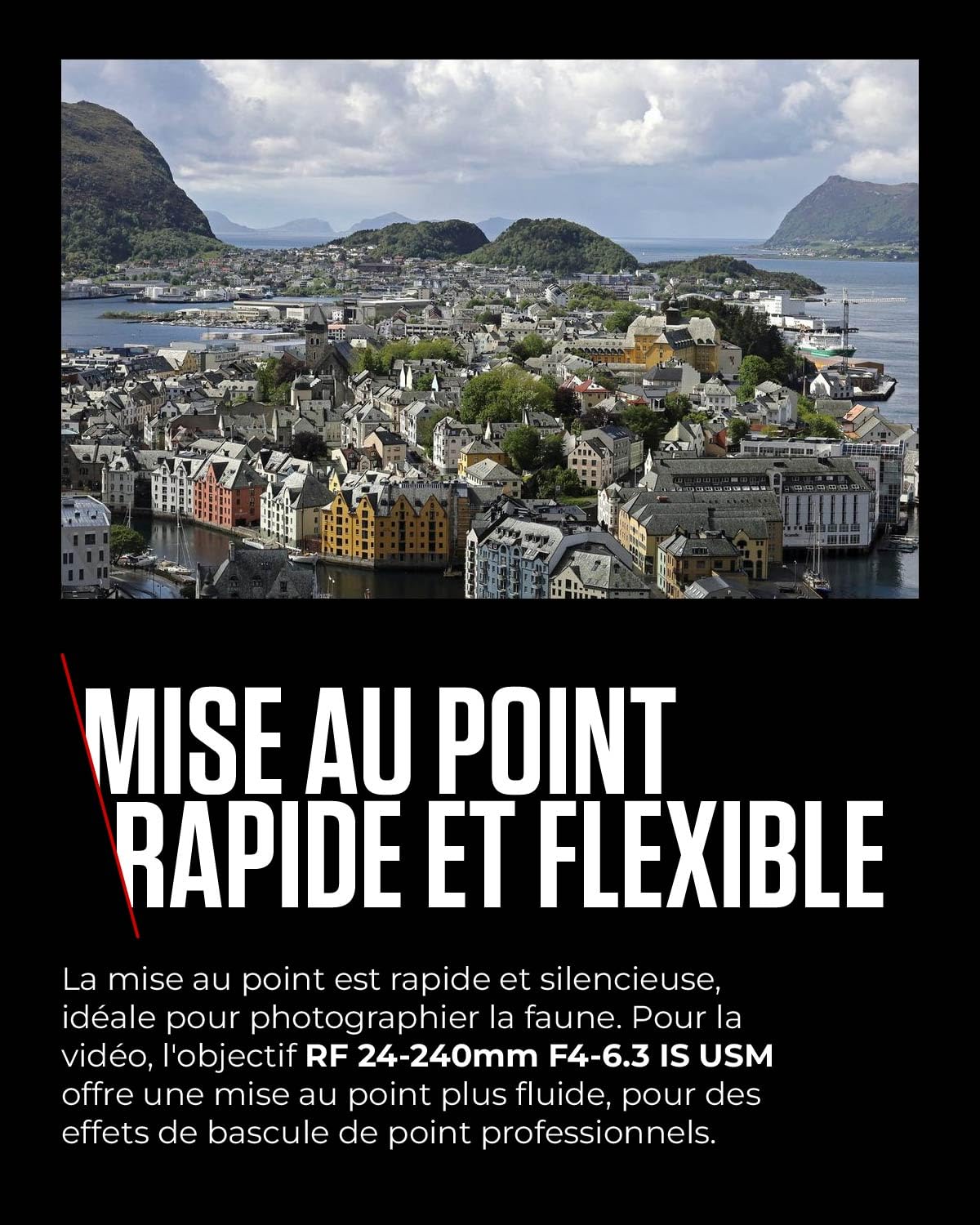 Objectif Canon RF 24-240 mm F4-6,3 IS USM téléobjectif et grand-angle standard 10x, faune, paysage, rue, compatible avec le système Canon EOS R