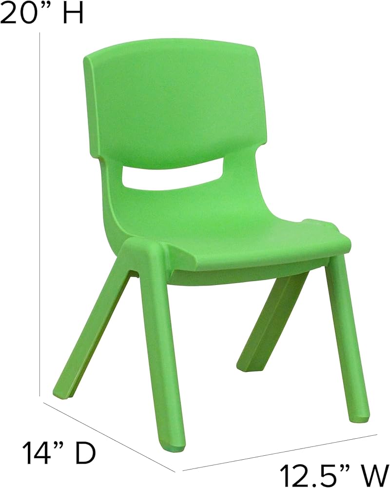 Amazon.com: Flash Furniture Whitney 2 Pack Green Plastic