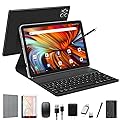 Android 14 Tablet 2025 Latest 10 inch Tablet with Keyboard,128GB ROM 16GB RAM TF1TB Expand,Octa-Core,5GWiFi,1080FHD,13MP