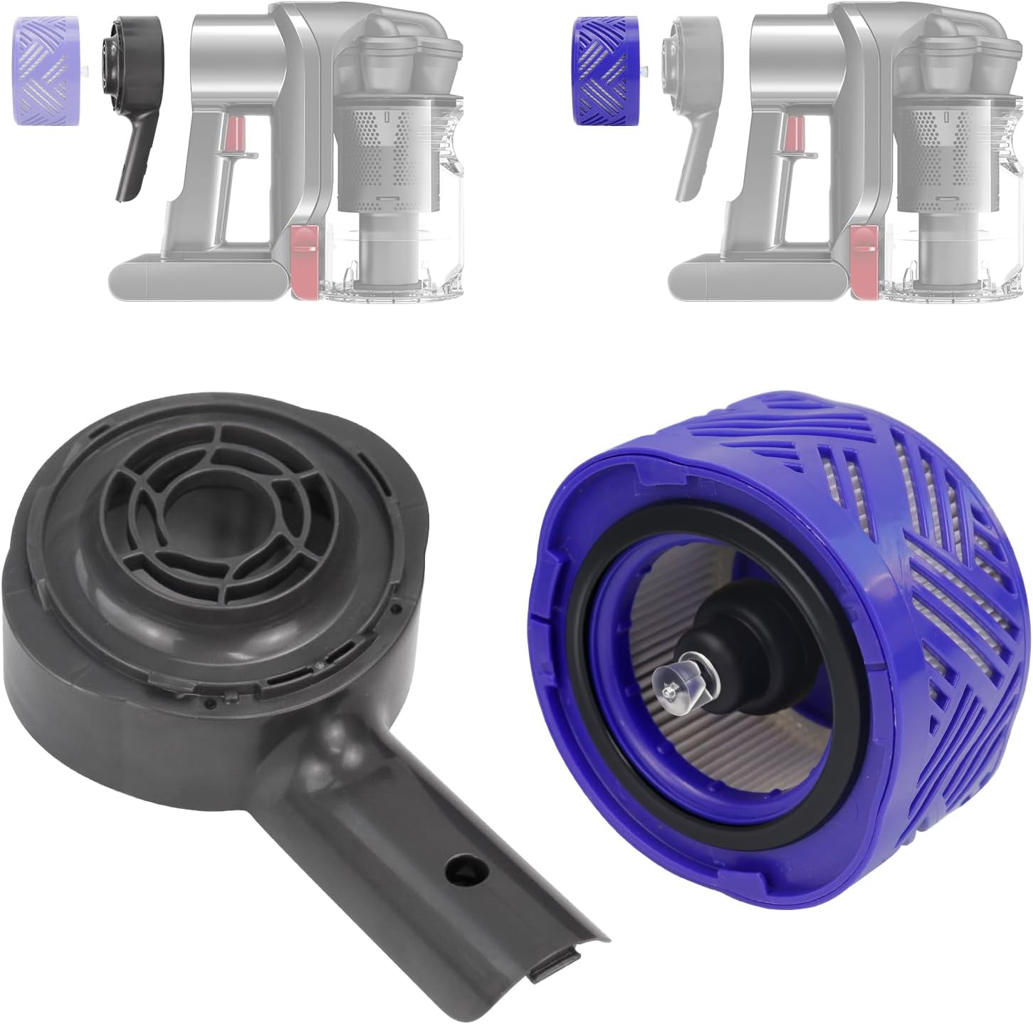Motor Rear Cover/Motor Back Cover & Filter Replacement for Dyson V6 DC58 DC59 DC61 DC62 DC74 Vacuum Cleaner Accessories