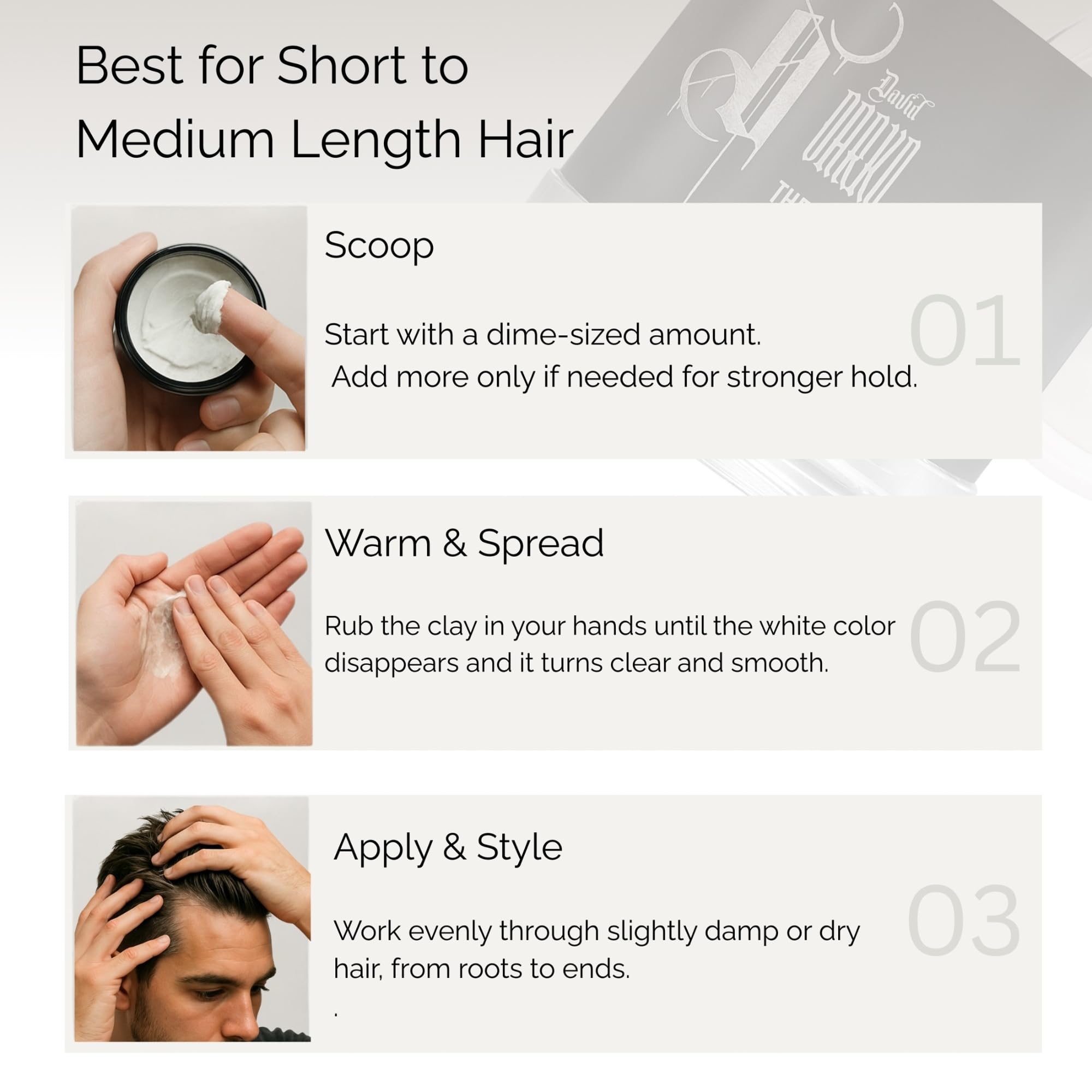 - Plastilina para el cabello para hombres, arcilla para el cuidado del cabello con cera de abeja y aceite de aguacate, acabado mate, sujeción media, arcilla para peinar el cabello con fácil lavado
